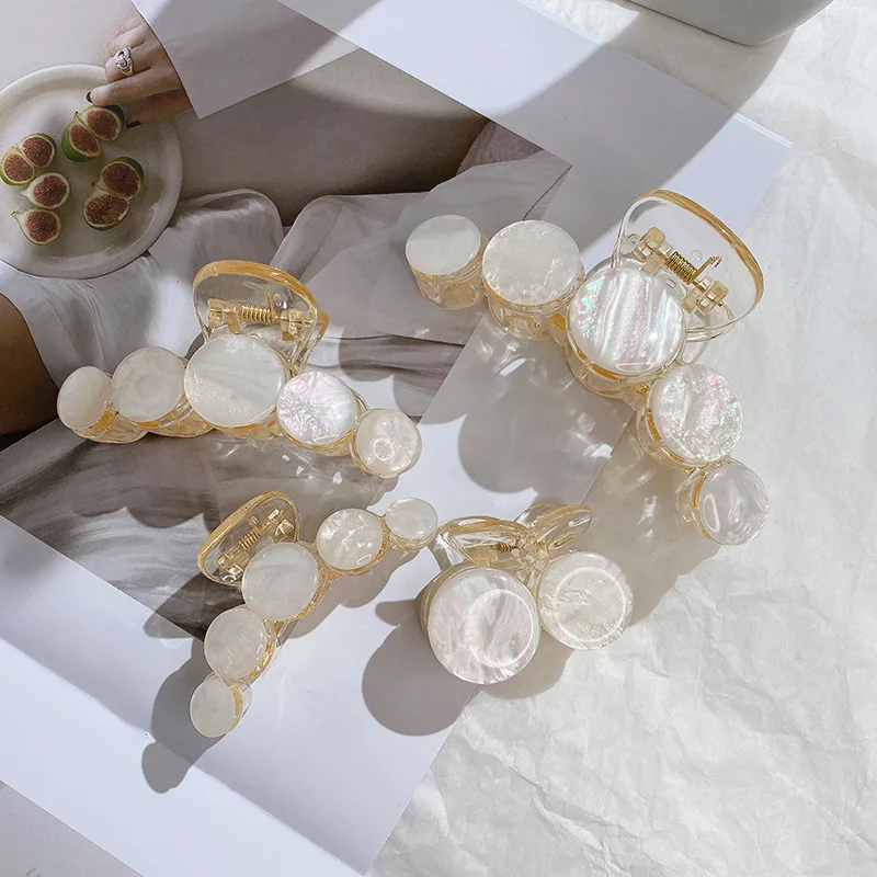 Mengxin custom latest wholesale plastic studded pearl hair accessories clamps white shell claw clips matte
Mengxin custom latest wholesale plastic studded pearl hair accessories clamps white shell claw clips matte