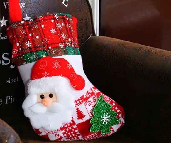 santa snowman pendant christmas ornaments new year socks