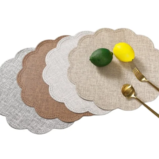 Spot supply new style waterproof and oil placemat round solid color PU table mat, Deep brown/white/light brown/grey
Spot supply new style waterproof and oil placemat round solid color PU table mat, Deep brown/white/light brown/grey