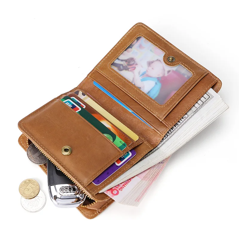 Cross border hot-selling wallet genuine leather men's wallet retro waxed cowherd multi-function zipper wallet
Cross border hot-selling wallet genuine leather men's wallet retro waxed cowherd multi-function zipper wallet