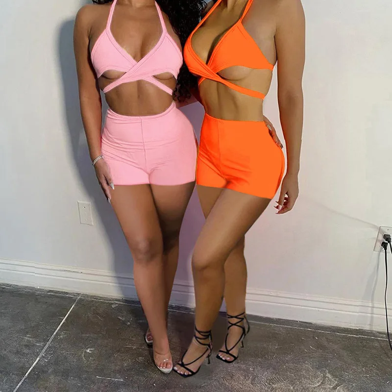 S71059 - Sexy Bandage Sleeveless Backless Solid Strap Short Pants Women Two Piece Outfits
S71059 - Sexy Bandage Sleeveless Backless Solid Strap Short Pants Women Two Piece Outfits