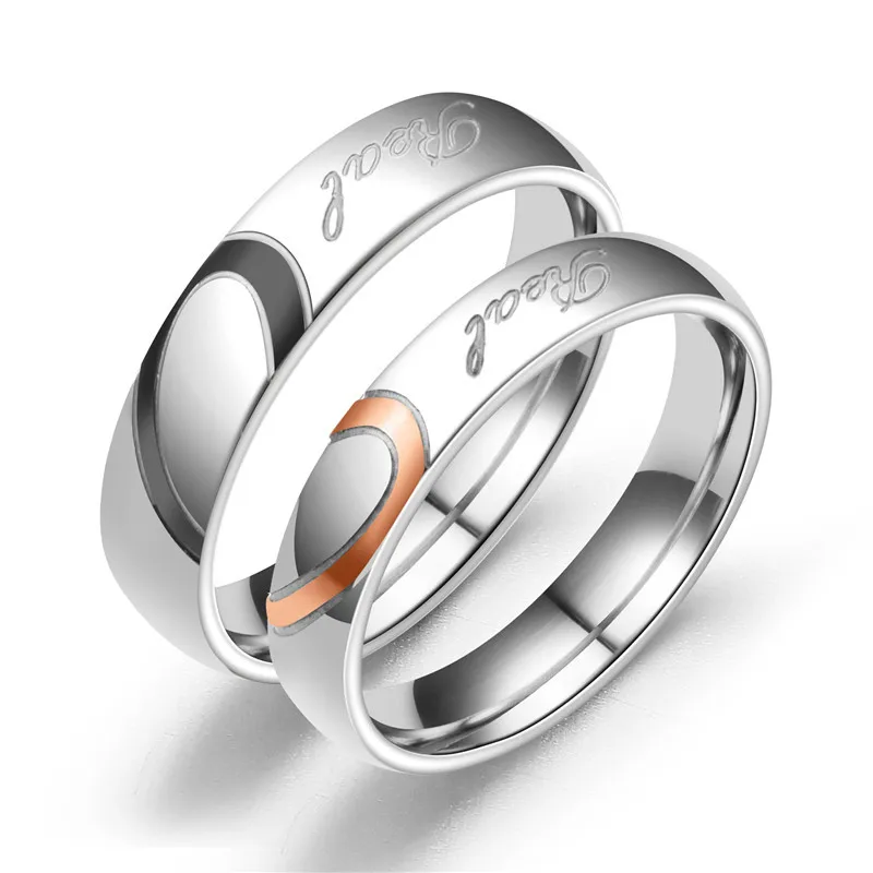 Korean Titanium steel Love Couples Half Peach Heart Gradually Black Rose gold Couples Stainless steel Ring
Korean Titanium steel Love Couples Half Peach Heart Gradually Black Rose gold Couples Stainless steel Ring