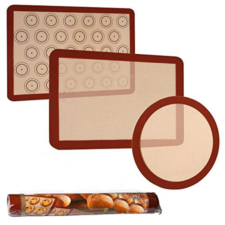 

0.7mm thickness heat resistant non-stick silicone baking mat Glass Fiber Baking Mat Oven Pad, Customizable