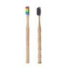 Round handle bamboo toothbrush with customized logo