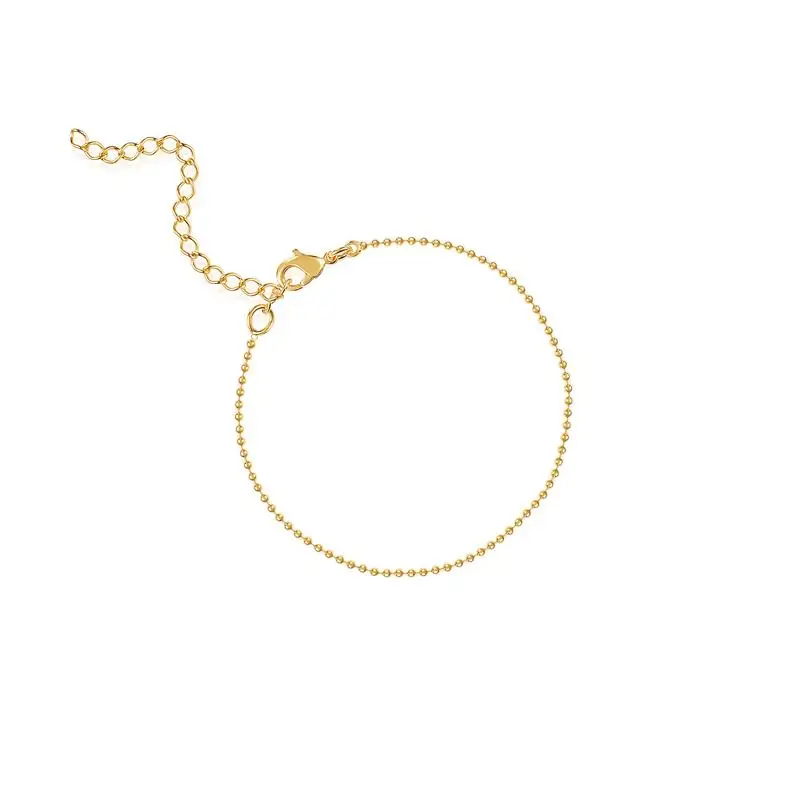 Fashion design custom 14k product simple S925 sterling silver 18k gold plated Mini SMALL BEADED CHAIN BRACELET
Fashion design custom 14k product simple S925 sterling silver 18k gold plated Mini SMALL BEADED CHAIN BRACELET