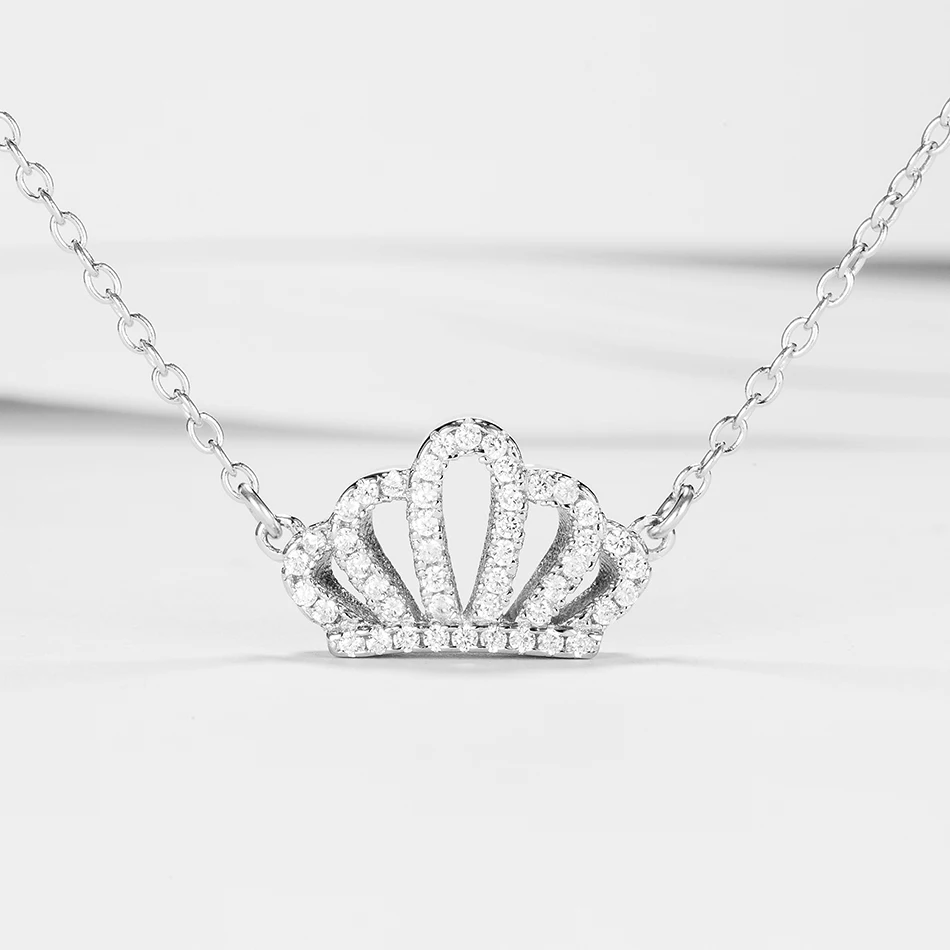 Luxury Real 925 Sterling Silver Necklace Crystal Crown Pendants Necklaces For Women Wedding Party Jewelry Gift
Luxury Real 925 Sterling Silver Necklace Crystal Crown Pendants Necklaces For Women Wedding Party Jewelry Gift