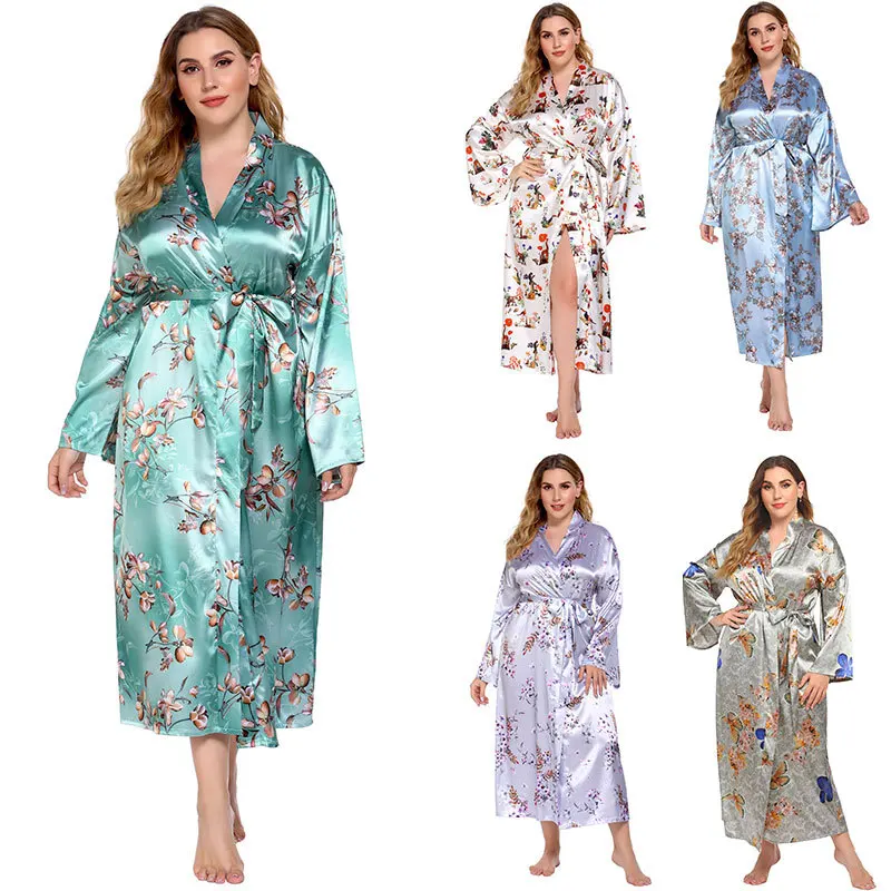 PSSW2039 High Quality Fashionable Plus Size Night Wear Ladies Long Sleeve Luxury Satin Sleepwear Women Robe, As show
PSSW2039 High Quality Fashionable Plus Size Night Wear Ladies Long Sleeve Luxury Satin Sleepwear Women Robe, As show