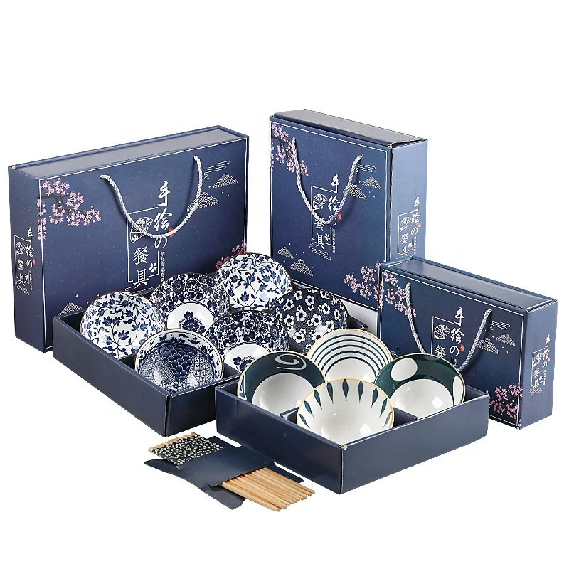 Japanese-style blue and white porcelain ceramic bowl business premium tableware with gift box shopping mall gifts
Japanese-style blue and white porcelain ceramic bowl business premium tableware with gift box shopping mall gifts