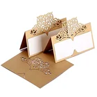 Wholesale Navy Blue Laser Cu Wedding Invites Embossed Bridal Shower Invitations Elegant Wedding Invitations Cards