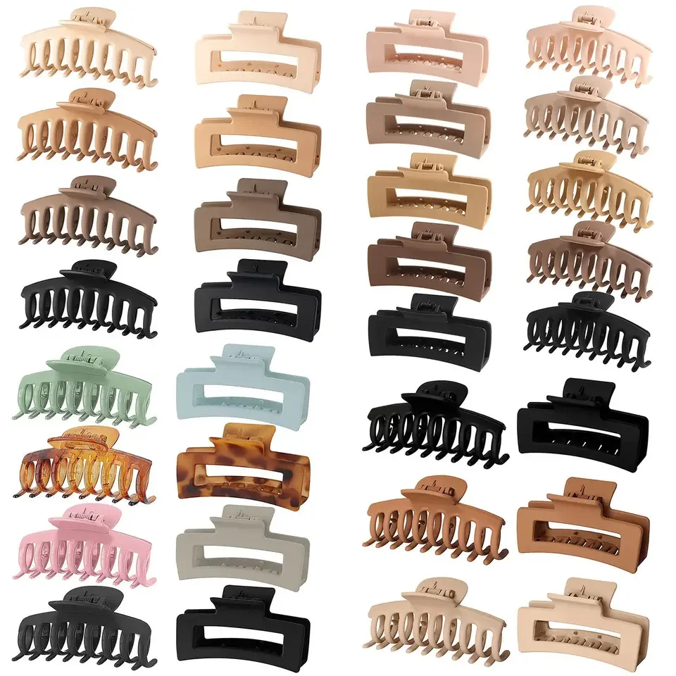 Factory Wholesale Large Hair Claw Clips 8 Pack Strong Hold Matte Claw Hair accessories Hair Clips for Women Girls
Factory Wholesale Large Hair Claw Clips 8 Pack Strong Hold Matte Claw Hair accessories Hair Clips for Women Girls