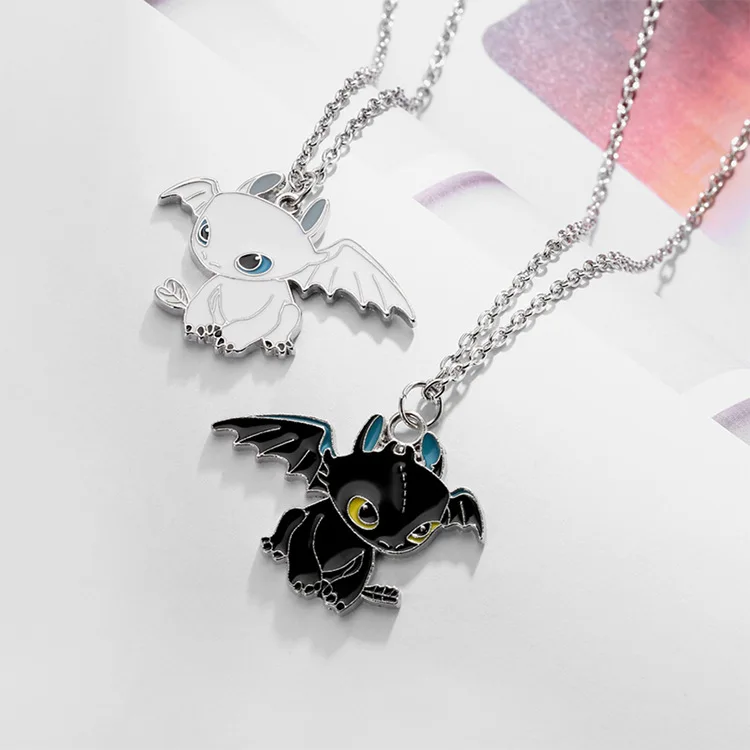 Cartoon Paired Pendants Couple Necklace Cute Black White Fly Dragon Pendant Best Friends Necklace Punk Neck Chain for Men Women
Cartoon Paired Pendants Couple Necklace Cute Black White Fly Dragon Pendant Best Friends Necklace Punk Neck Chain for Men Women