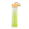 Borosilicate glass water bottle bamboo glass tumbler water bottle elixir