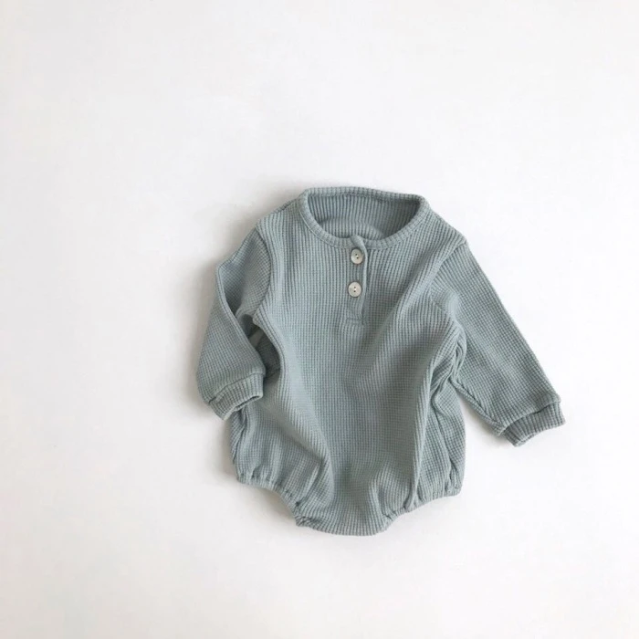 New design baby rompers fashion autumn long sleeve plain waffle cotton romper baby clothes, Accept customized color
New design baby rompers fashion autumn long sleeve plain waffle cotton romper baby clothes, Accept customized color