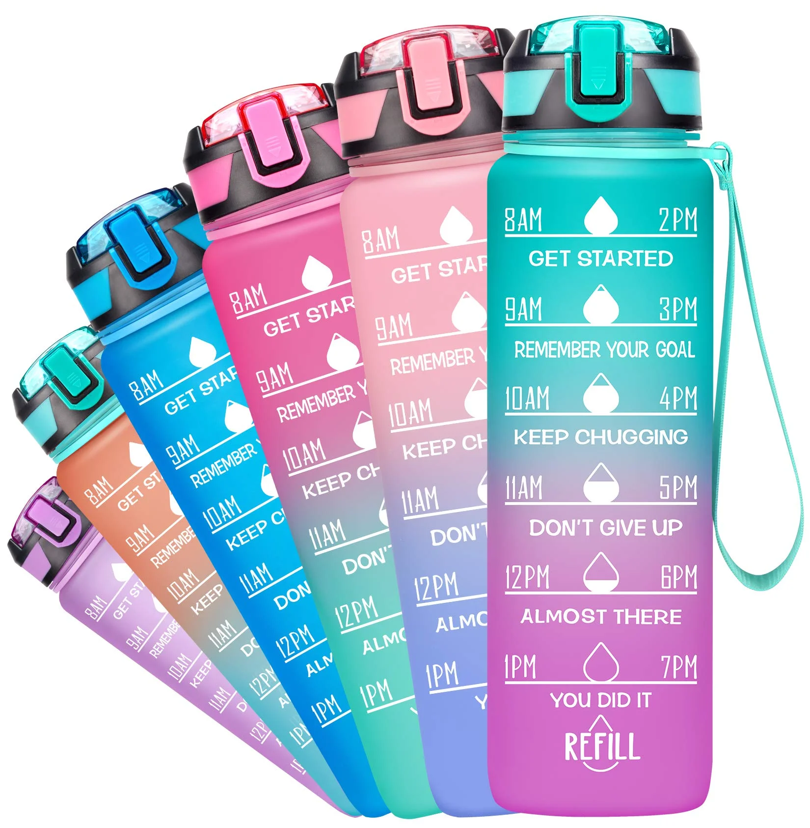 32oz Tritan Bpa Free Time Marker Frosted Plastic Motivational Water Bottle Fitness With Straw
32oz Tritan Bpa Free Time Marker Frosted Plastic Motivational Water Bottle Fitness With Straw