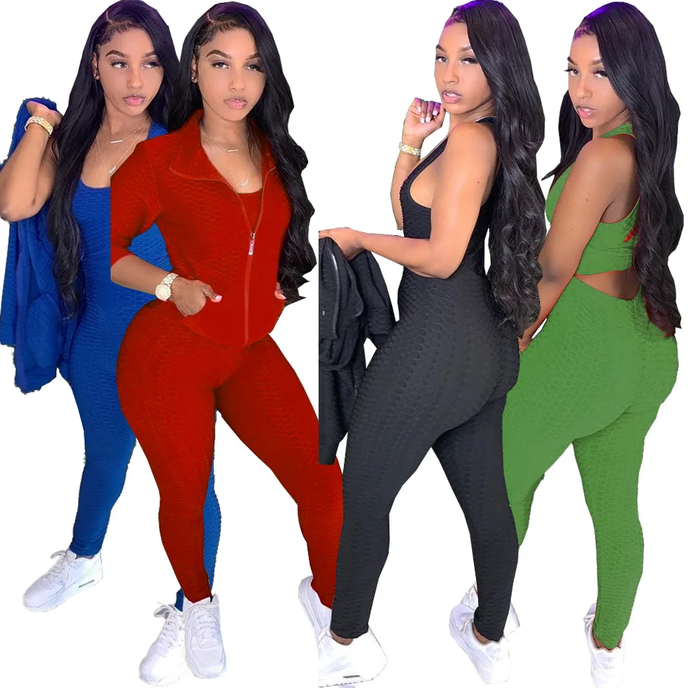 2021Wholesale fitness tracksuit yoga wear sportswear three piece set women clothing
2021Wholesale fitness tracksuit yoga wear sportswear three piece set women clothing