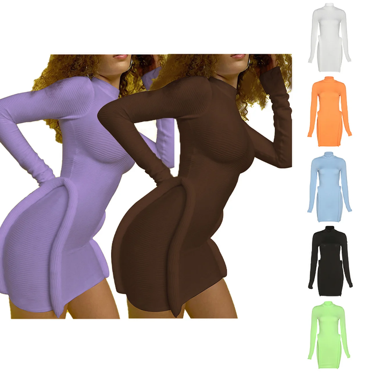 Newest Plain Butt-Lift Stitching One Piece Dress 2021 Casual Long Sleeve Knit Bodycon Dress Women, Picture color
Newest Plain Butt-Lift Stitching One Piece Dress 2021 Casual Long Sleeve Knit Bodycon Dress Women, Picture color