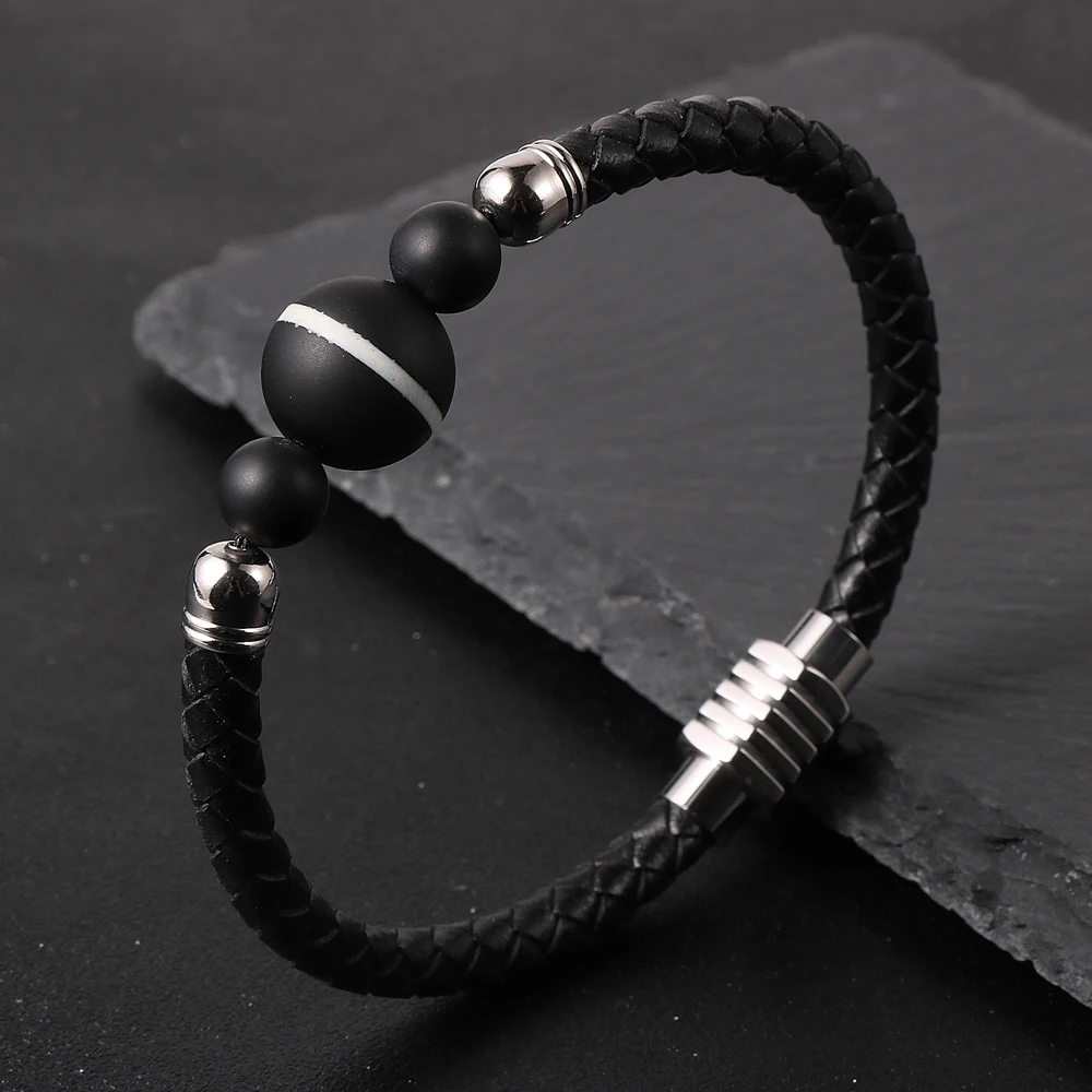 Casual Natural Gemstone Matte Agate Bead Black Brown Thin 6mm Genuine Leather Wrap Bracelet Men
Casual Natural Gemstone Matte Agate Bead Black Brown Thin 6mm Genuine Leather Wrap Bracelet Men