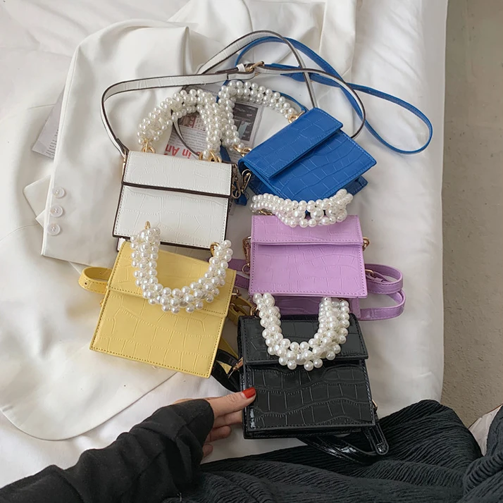 2021 New style retro pearl chain messenger bag crocodile pattern small square bag designer purses and handbags for women, 5 colors
2021 New style retro pearl chain messenger bag crocodile pattern small square bag designer purses and handbags for women, 5 colors