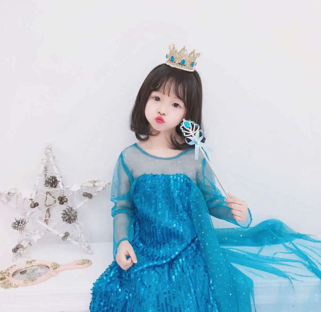 Autumn hot style long sleeve Alsa princess party dress girl clothes baby kids fairy dress, Picture shows 
Autumn hot style long sleeve Alsa princess party dress girl clothes baby kids fairy dress, Picture shows