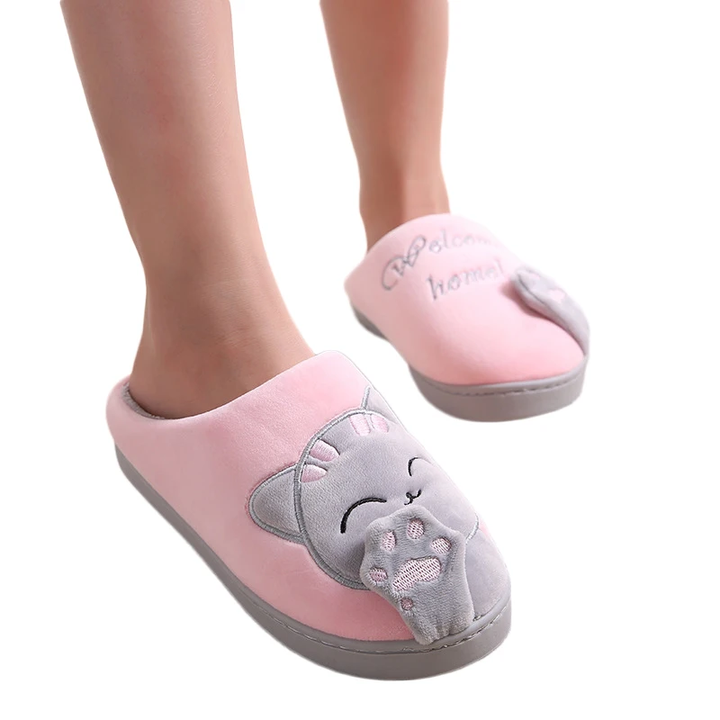 Winter Indoor Slipper Cute Home Animal Cartoon Cat Paw Slipper Women Winter Plush Floor Shoes, Pink,black,gray,dark blue,coffee,rosy 
Winter Indoor Slipper Cute Home Animal Cartoon Cat Paw Slipper Women Winter Plush Floor Shoes, Pink,black,gray,dark blue,coffee,rosy
