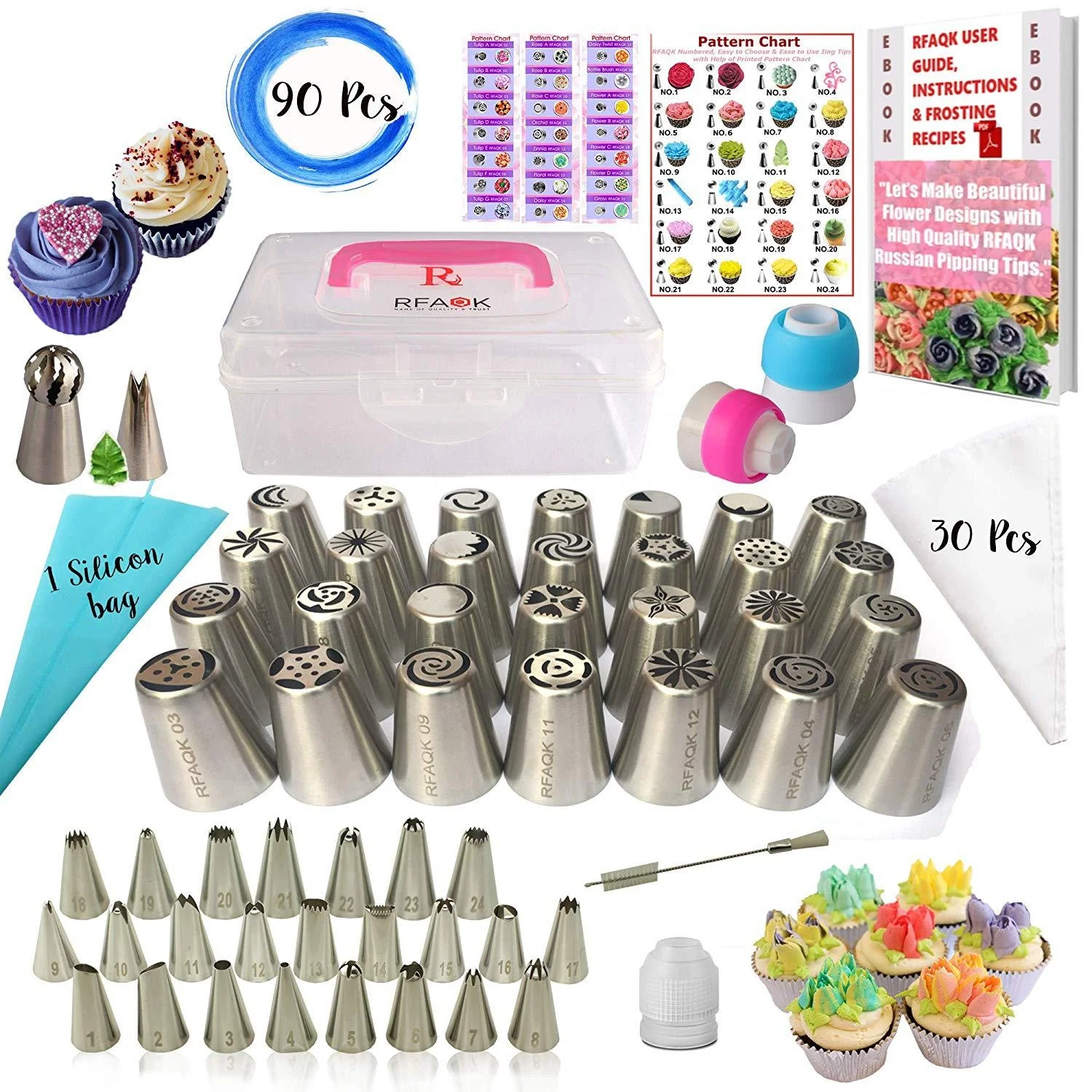 90 Pieces Cake Decorating Supplies tips kits Baking Supplies Frosting Tools Set for Cupcakes Cookies cake decorating tool
90 Pieces Cake Decorating Supplies tips kits Baking Supplies Frosting Tools Set for Cupcakes Cookies cake decorating tool