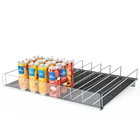 Adjustable Width Refrigerator Plastic Roller Shelf Pusher Tray Management System Gravity Grocery Roller