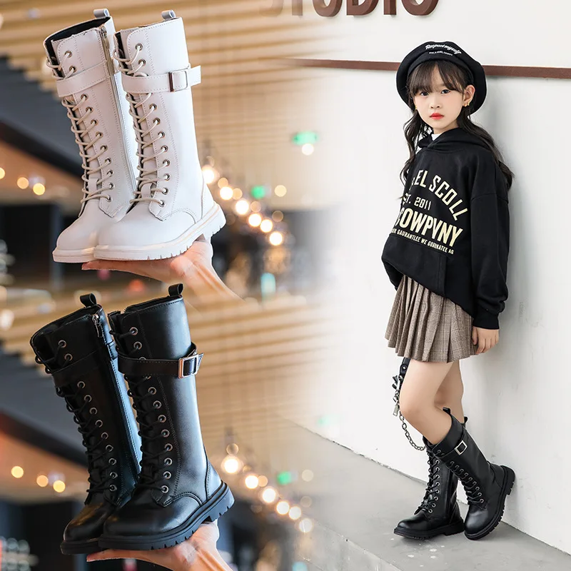 New Autumn And Winter children black and white leather high boot shoes wholesale girls non-slip zip fashion kids boots
New Autumn And Winter children black and white leather high boot shoes wholesale girls non-slip zip fashion kids boots
