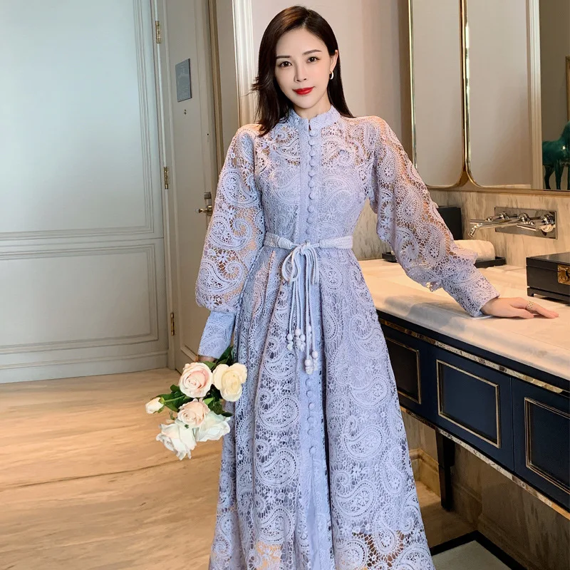 Wholesale 2021 Autumn New Ladies Hollow Dress Purple Lace Skirt Princess Long Elegant Temperament Fashion Women Dress
Wholesale 2021 Autumn New Ladies Hollow Dress Purple Lace Skirt Princess Long Elegant Temperament Fashion Women Dress