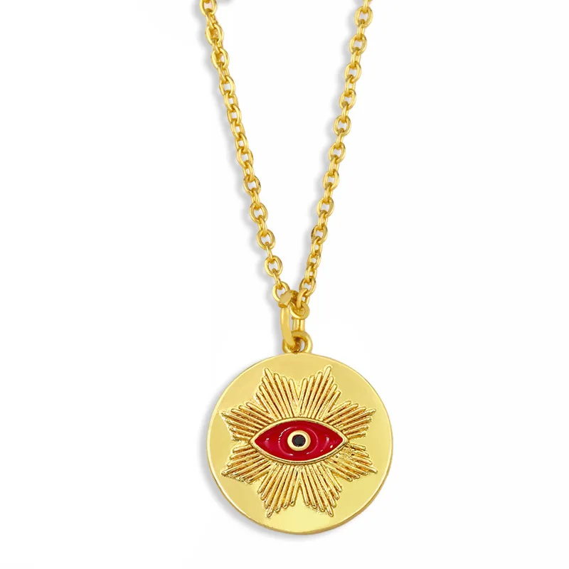 New 2021 Personality Eye Pendant Necklace Geometric Round Brand Dripping Oil Necklace, As shown in the picture 
New 2021 Personality Eye Pendant Necklace Geometric Round Brand Dripping Oil Necklace, As shown in the picture