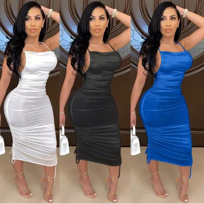 CL-124 Fashionable Solid Color Casual Dresses Plus Size 3xl Strap Backless 2021 White Dresses for Woman, As picture show
CL-124 Fashionable Solid Color Casual Dresses Plus Size 3xl Strap Backless 2021 White Dresses for Woman, As picture show