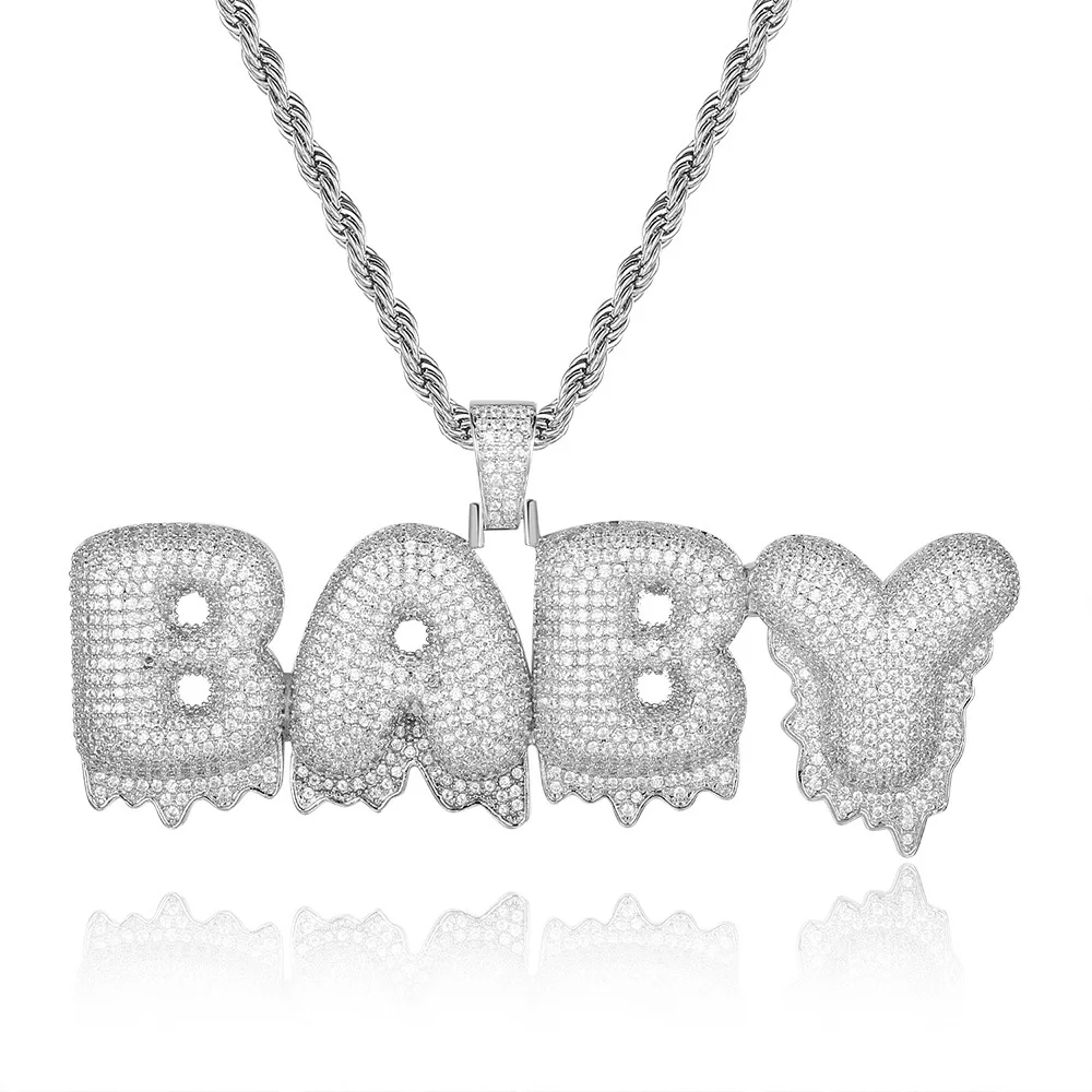 King Luxury Custom Name Drip Waterdrop Letter Zircon Pendant Necklace 100% Micro Pave CZ Hip Hop Iced Out Tennis Chain Jewelry
King Luxury Custom Name Drip Waterdrop Letter Zircon Pendant Necklace 100% Micro Pave CZ Hip Hop Iced Out Tennis Chain Jewelry