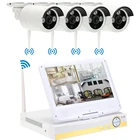 4CH HD 1080P Surveillance 4ch camera kit 10.1" LCD Monitor NVR wireless cctv system
