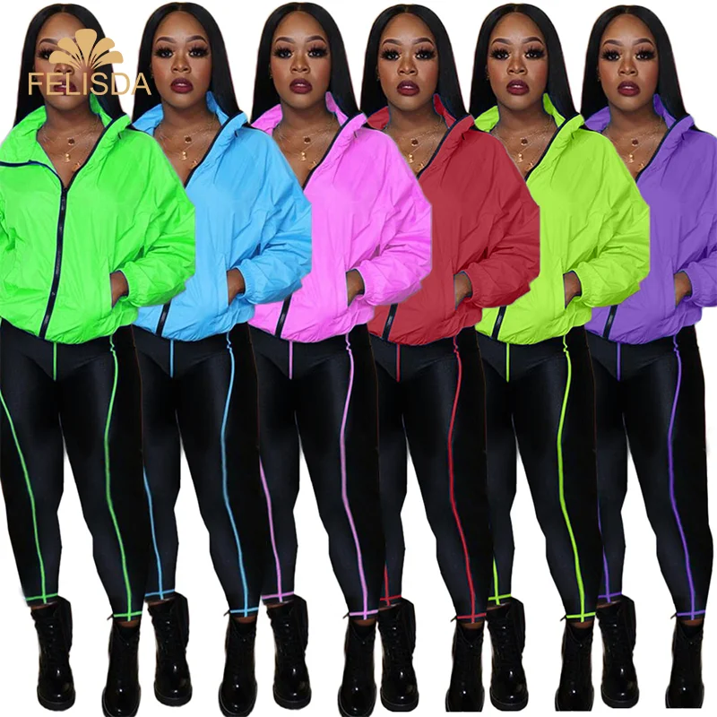 FELISDA Hot Women Clothing Sport Wear Jacket Coat And Long Leggings Pants 2 Piece Set Casual Solid Color Two Piece Suit
FELISDA Hot Women Clothing Sport Wear Jacket Coat And Long Leggings Pants 2 Piece Set Casual Solid Color Two Piece Suit