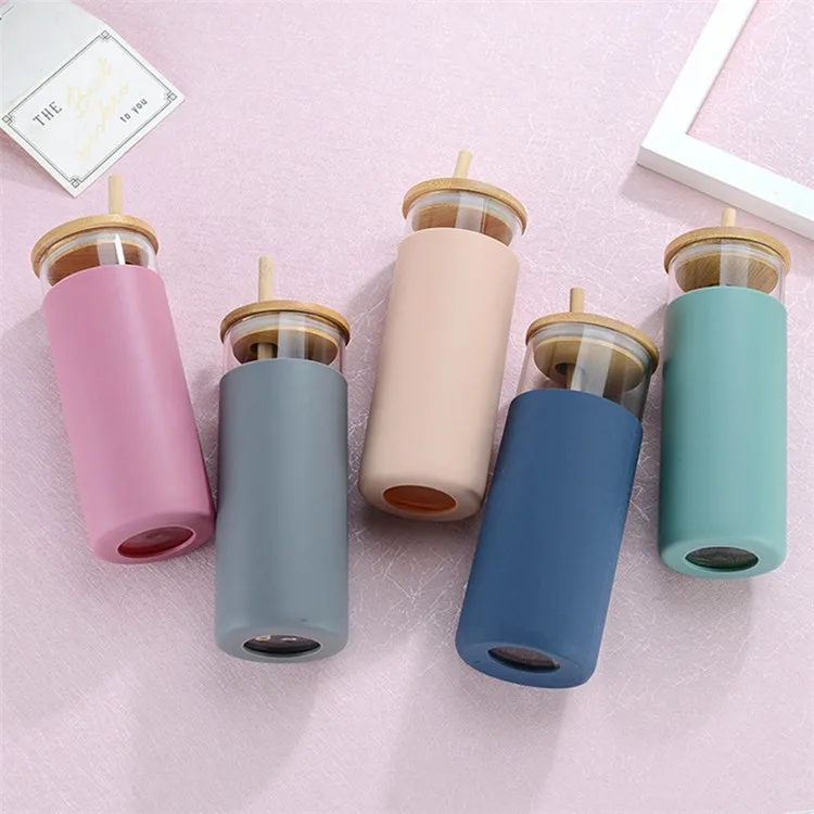 17oz Glass Water Bottle With Straw Lid Slim Glass Tumbler Sippy Cup Tumbler Bottle with Silicone Sleeve Bamboo Lid, Clear
17oz Glass Water Bottle With Straw Lid Slim Glass Tumbler Sippy Cup Tumbler Bottle with Silicone Sleeve Bamboo Lid, Clear