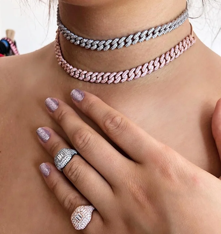 Fashion metal silver gold plated women men iced out Miami cuban link chain cz choker necklace, Customized
Fashion metal silver gold plated women men iced out Miami cuban link chain cz choker necklace, Customized
