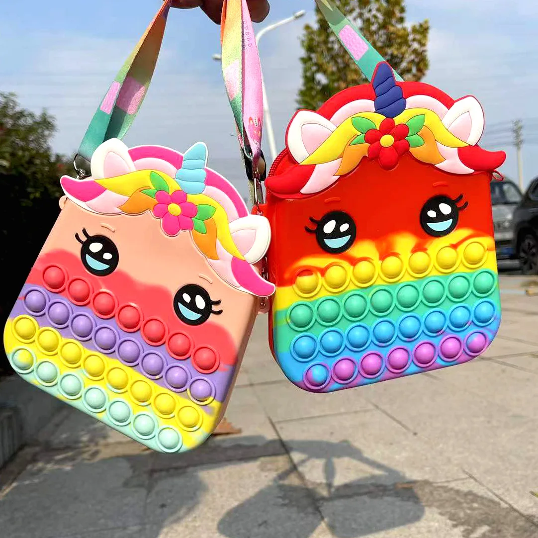 2022 New Trendy unicorn Push Bubble School Bags mini kids Backpack Children Silicone Rainbow Pop Fidget Shoulder Bags, Multicolor
2022 New Trendy unicorn Push Bubble School Bags mini kids Backpack Children Silicone Rainbow Pop Fidget Shoulder Bags, Multicolor