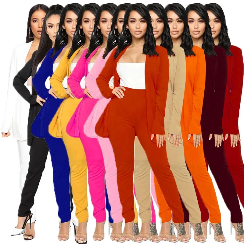 Modern Fashion Formal Wear Solid Blazer Pants Set Suit Ladies Casual Two Piece Jacket Sets Leisure Blazer Set For Women
Modern Fashion Formal Wear Solid Blazer Pants Set Suit Ladies Casual Two Piece Jacket Sets Leisure Blazer Set For Women