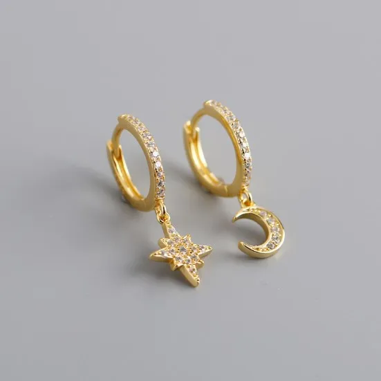 Sterling Silver Star Pendant Earrings 925 Huggie Earrings Moon Hoop Earring Fashion Jewelrys
Sterling Silver Star Pendant Earrings 925 Huggie Earrings Moon Hoop Earring Fashion Jewelrys