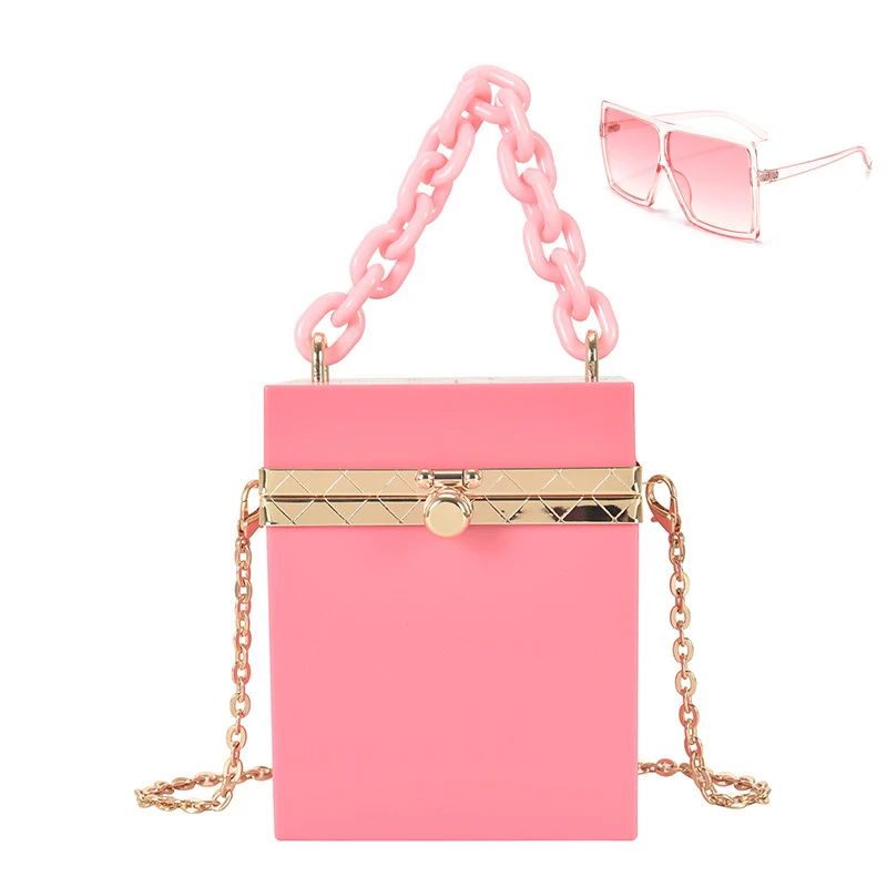 The latest fashion combination candy color acrylic ladies handbags women chain box bags purse and sunglasses set, 8colors
The latest fashion combination candy color acrylic ladies handbags women chain box bags purse and sunglasses set, 8colors