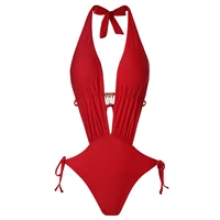 Wholesale Bathing Suits Sexy Fashion OEM New Lace up Deep-V Metallic Gloss Custom Swimwear
Wholesale Bathing Suits Sexy Fashion OEM New Lace up Deep-V Metallic Gloss Custom Swimwear