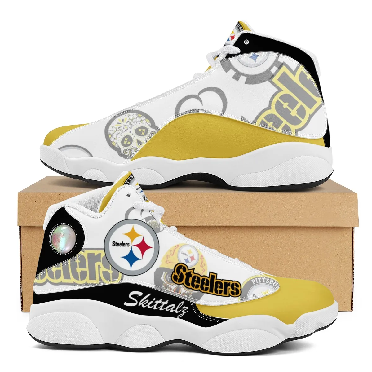 Factory wholesale NFL Steeler Football Team sneakers custom logo Steeler shoes
Factory wholesale NFL Steeler Football Team sneakers custom logo Steeler shoes