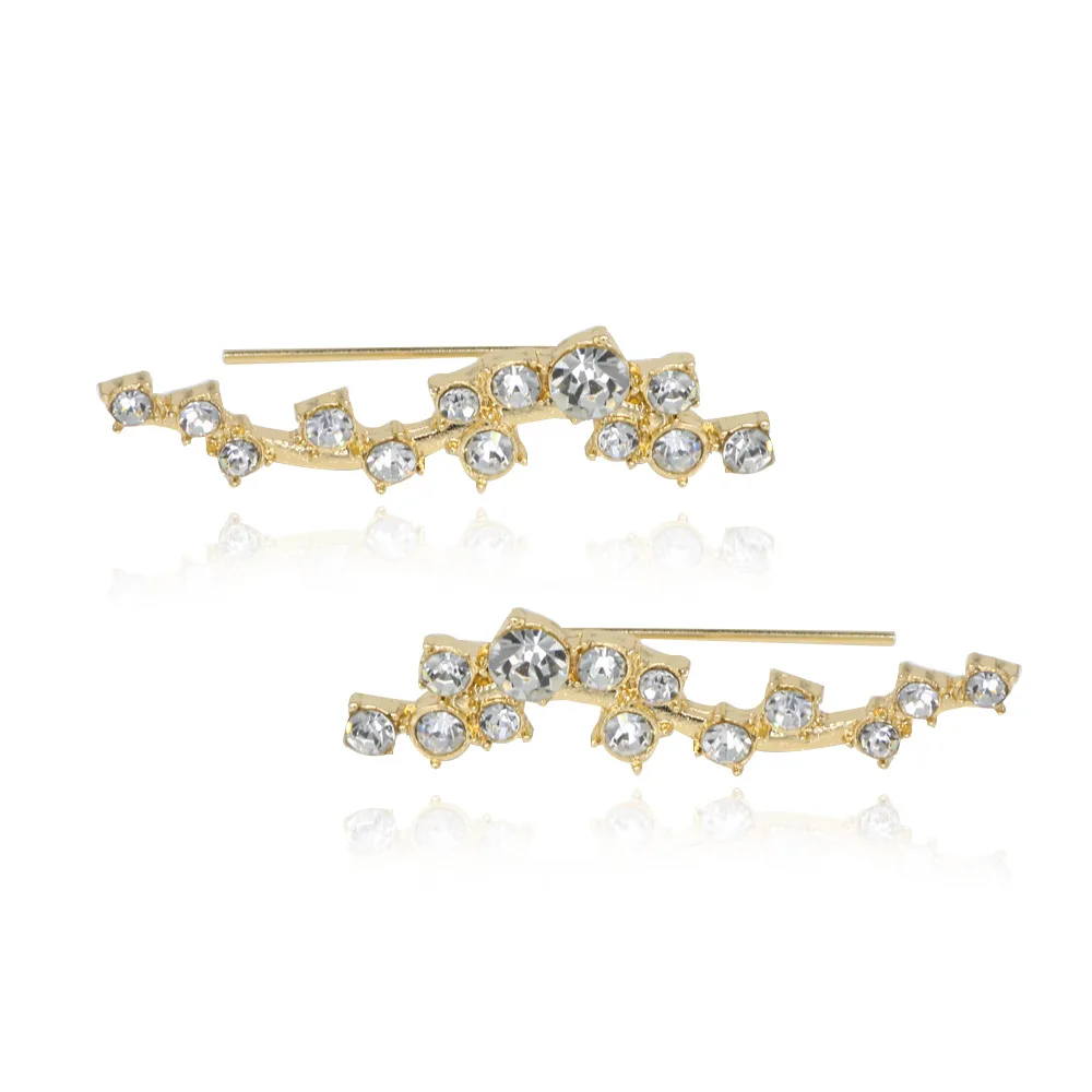 JUHU New golden diamond-embedded popular vines shape alloy ear buckle simple earrings classic metal alloy jewelry for women, Golden sliver
JUHU New golden diamond-embedded popular vines shape alloy ear buckle simple earrings classic metal alloy jewelry for women, Golden sliver