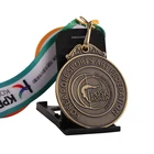 Custom logo round metal bronze korea gymnastics medals