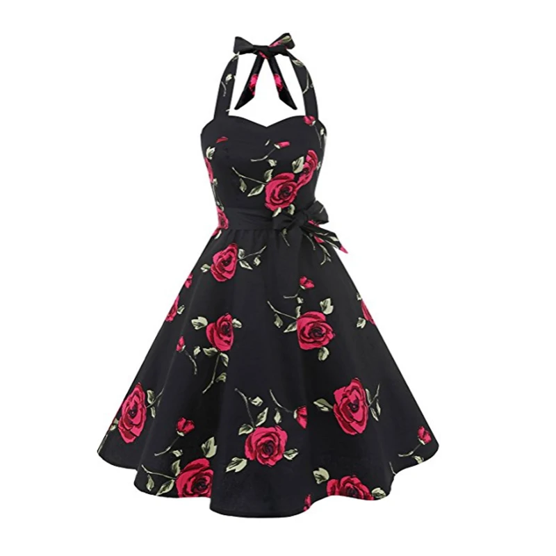 High waist cotton and polyester A line dress printed big pendulum lady dress vintage dress
High waist cotton and polyester A line dress printed big pendulum lady dress vintage dress