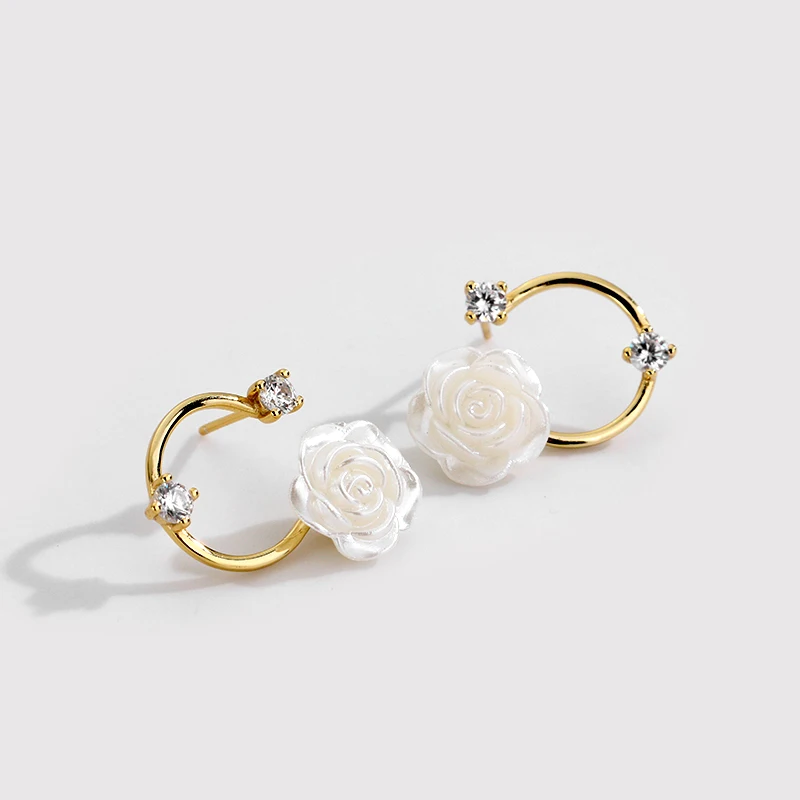 Summer Earrings Silver 925 Gold Plated CZ Dainty Shell Flower Earrings Stud for Women
Summer Earrings Silver 925 Gold Plated CZ Dainty Shell Flower Earrings Stud for Women