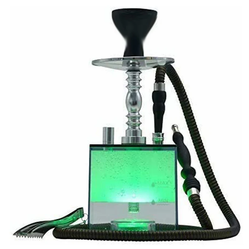 Square Acrylic LED Light Hookah Set with Silicone Hookah Bowl Leather Hose Coal Tongs Aluminum Stem with Diffuse, Transparent 
Square Acrylic LED Light Hookah Set with Silicone Hookah Bowl Leather Hose Coal Tongs Aluminum Stem with Diffuse, Transparent