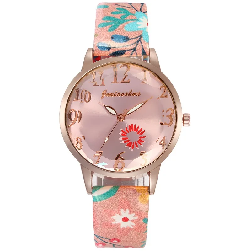 Fashion idyllic women's quartz watch hand-painted flower belt digital calibration small fresh fashion women's wrist watch Reloj, 8 colors
Fashion idyllic women's quartz watch hand-painted flower belt digital calibration small fresh fashion women's wrist watch Reloj, 8 colors