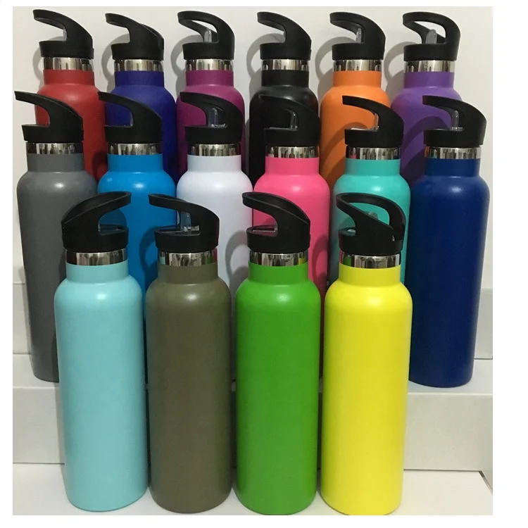 

DDP stocked 600ml 1L double wall stainless steel water bottle sport bottle for outdoor insulated, Customized color