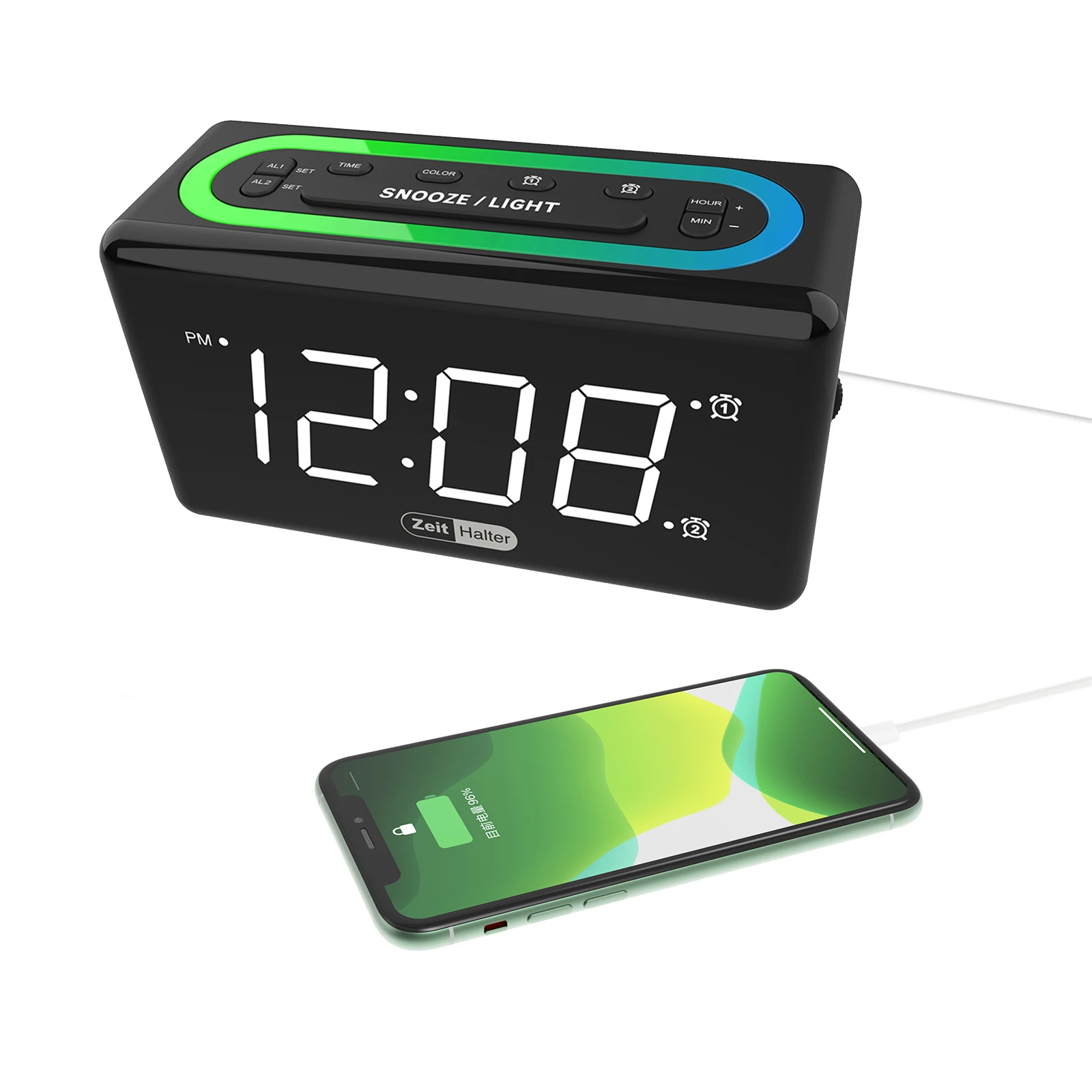 Creative household plastic 7 LED color changing digital alarm clock usb port alarm clock
Creative household plastic 7 LED color changing digital alarm clock usb port alarm clock
