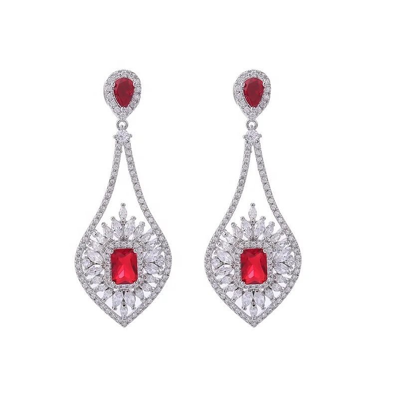 High quality Red Crystal Rhinestone drop earrings Fashionable Design Large Wedding Earring
High quality Red Crystal Rhinestone drop earrings Fashionable Design Large Wedding Earring